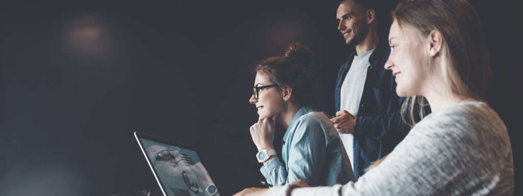 A video production team in a studio.